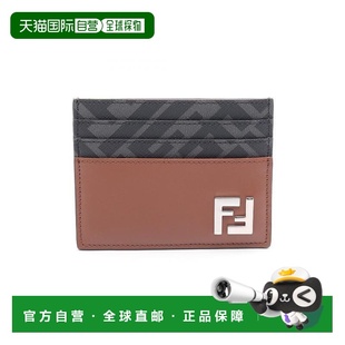 日本直邮中古Fendi芬迪男S级99新card case卡包牛皮卡包棕色