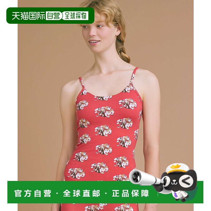 1h可退 日本直邮une nana cool 女装 镂空印花 杯垫式吊带背心 取