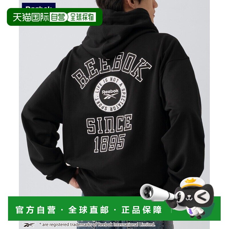 1h可退 日本直邮Reebok 男女同款 裏毛刺繍連帽衫 宽松舒適背後LO