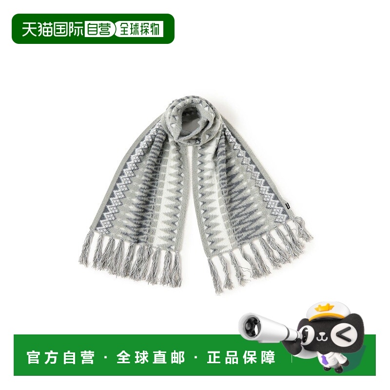 1h可退 日本直邮BEAMS 男装 北欧风图案 全幅印花 围巾 114504914