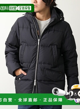 日本直邮MOORER VALLS KM 男士连帽立领羽绒服蓝色