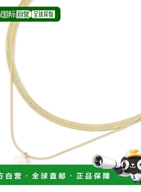 1h可退 日本直邮studio CLIP 女士双圈蛇形珍珠项链 254016