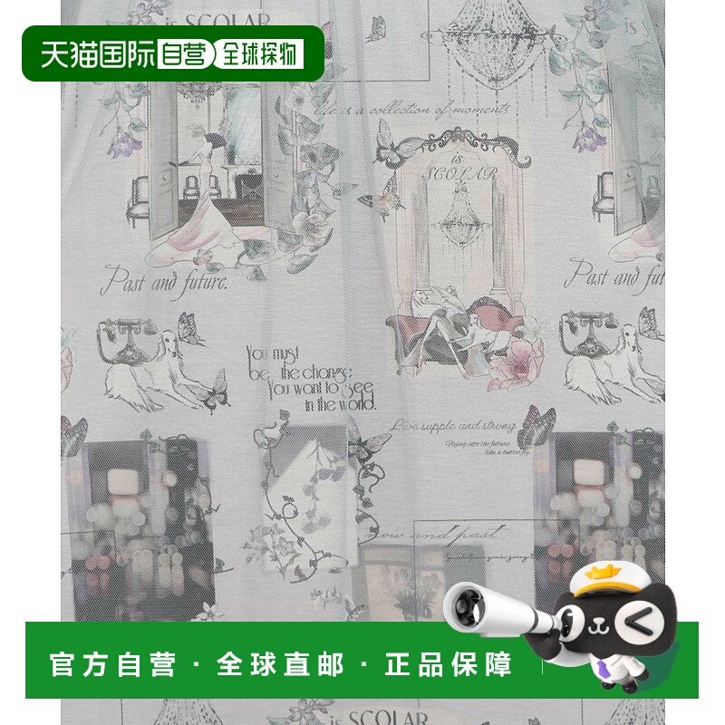 1h可退 日本直邮iS ScoLar 女装 现在与过去图案印花 蕾丝叠层连