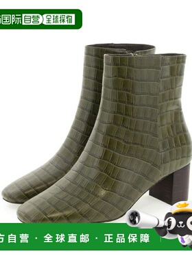 日本直邮RANDA 真皮方形头短靴 厚底黑色 单鞋RA041BW015717