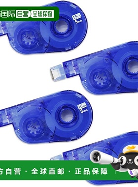 【日本直邮】Plus 修正带 Whiper Switch 5mm 蓝色替换带 4 片装