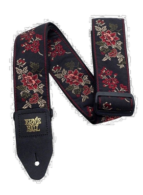 【日本直邮】ERNIEBALL 4142 吉他背带 提花织物 提花背带 红玫瑰