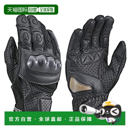 【日本直邮】Daytona摩托车手套 山羊皮打孔网布碳纤维 黑色M号