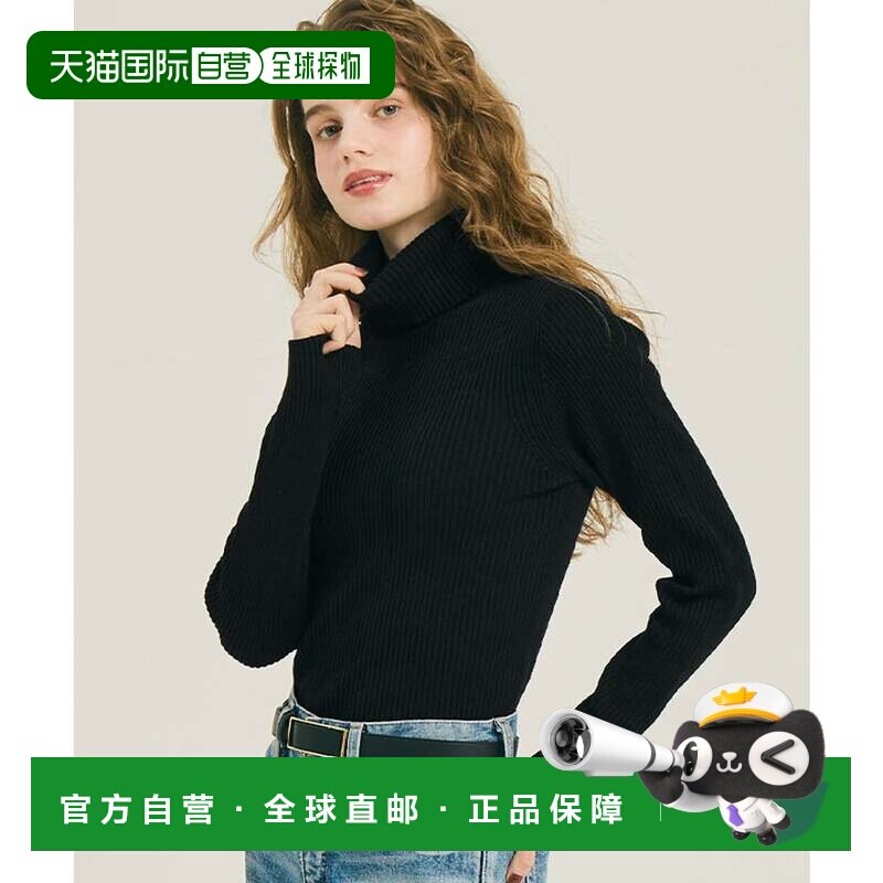 日本直邮高领针织衫 黑色 极上质感连衣裙吊带外套通勤上衣内搭图片