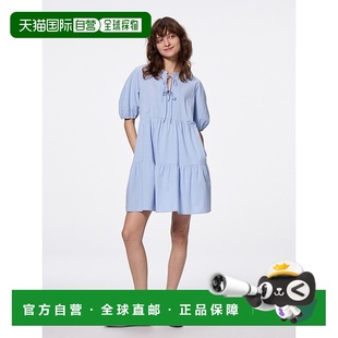 棉质分层迷你连衣裙半袖 WOMEN 356503 BLUE 日潮跑腿GU极优