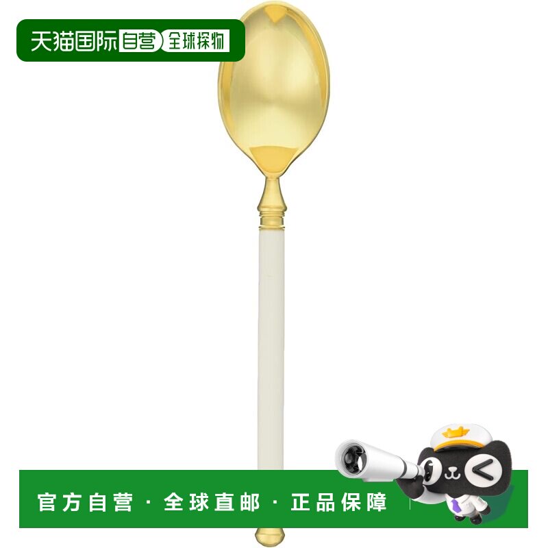 【日本直邮】则武 茶匙 12.5cm氧化铝瓷手柄餐具 单品白黄铜（镀/图片