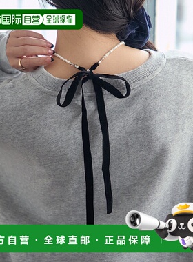 1h可退 日本直邮FREAK'S STORE 女士珍珠缎带项链 设计感优雅颈饰