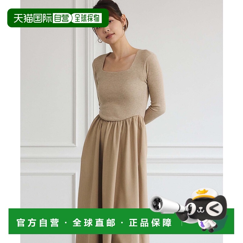 1h可退 日本直邮fifth 女士方领修身针织连衣裙 ES24F0407
