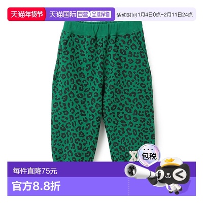 1h可退 日本直邮XLARGE KIDS 儿童 宽松豹纹全棉卫裤 半开叉设计