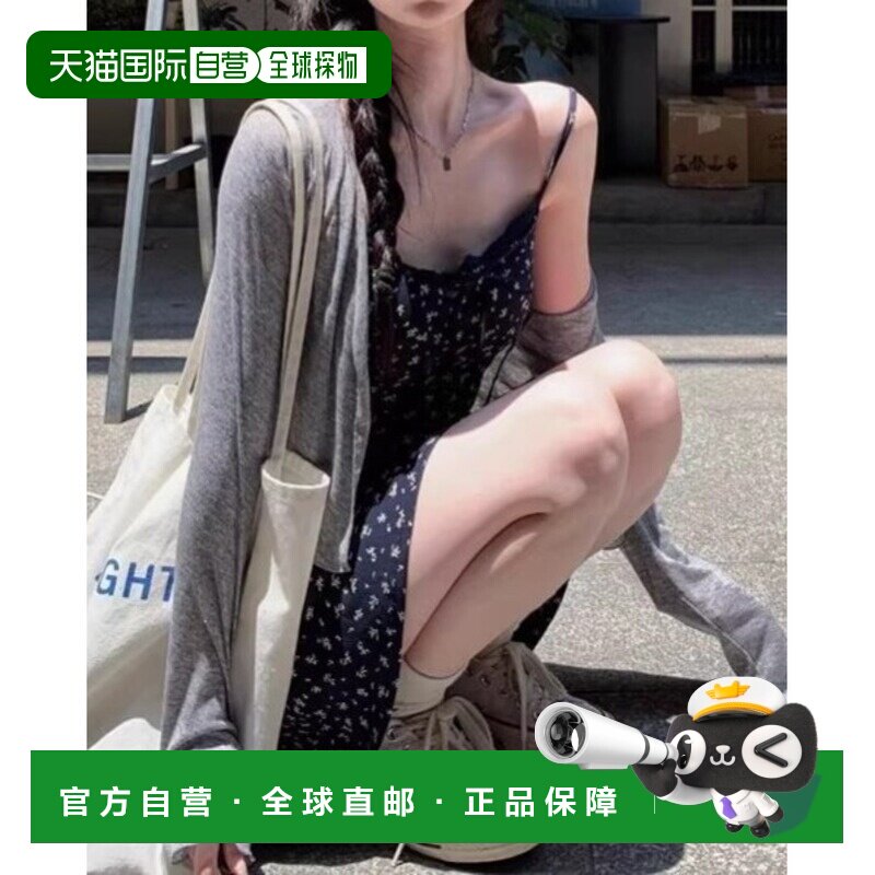 日本直邮CHEER 女士 小碎花吊带连衣裙+短款开衫两件套 M426010图片
