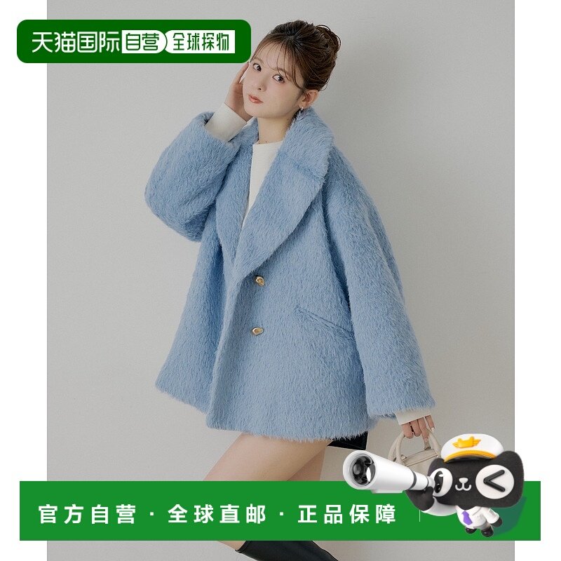 1h可退 日本直邮Chico 女装金扣仿毛绒中长款外套 宽松设计 CHZ10