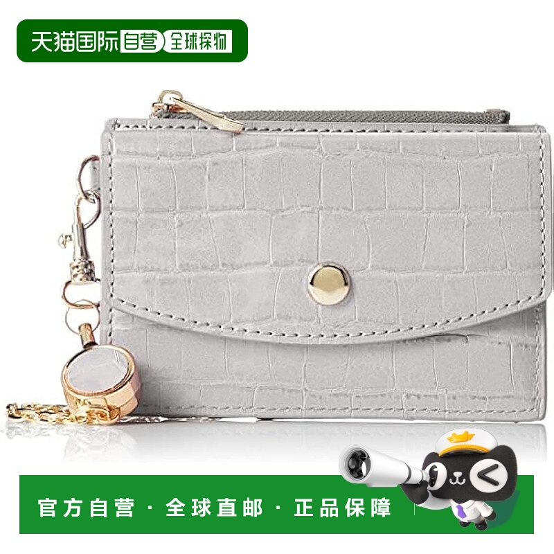 【日本直邮】Legato Largo 立体压纹带卷轴护照包 淡灰