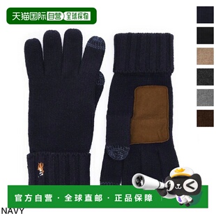日本直邮Polo Ralph Lauren 男士经典美利奴羊毛触感手套 带皮革