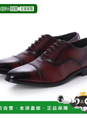 Gino Zeeno 商务鞋男皮鞋长鼻防滑系带内尖头羽酒红休闲鞋德比鞋