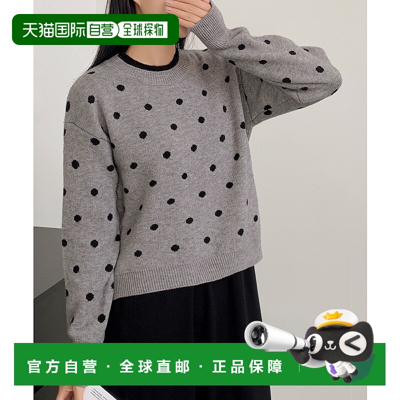 1h可退 日本直邮LOWO 女装 纯色圆领套头针织衫 有弹性 lwtomml48