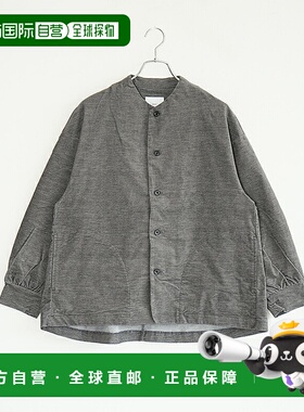 日本直邮prit 女士弹力平绒无领夹克长袖纯色宽松廓形 [P80640]