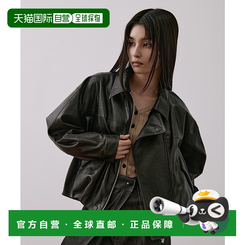 1h可退 日本直邮UNITED TOKYO 女装 仿皮茧型3WAY翻领半拉链外套