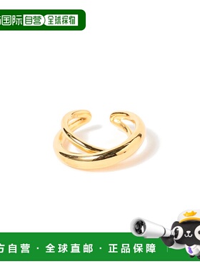 1h可退 日本直邮ISOLATION 女士立体雕刻圆环黄K金镶嵌戒指 64422