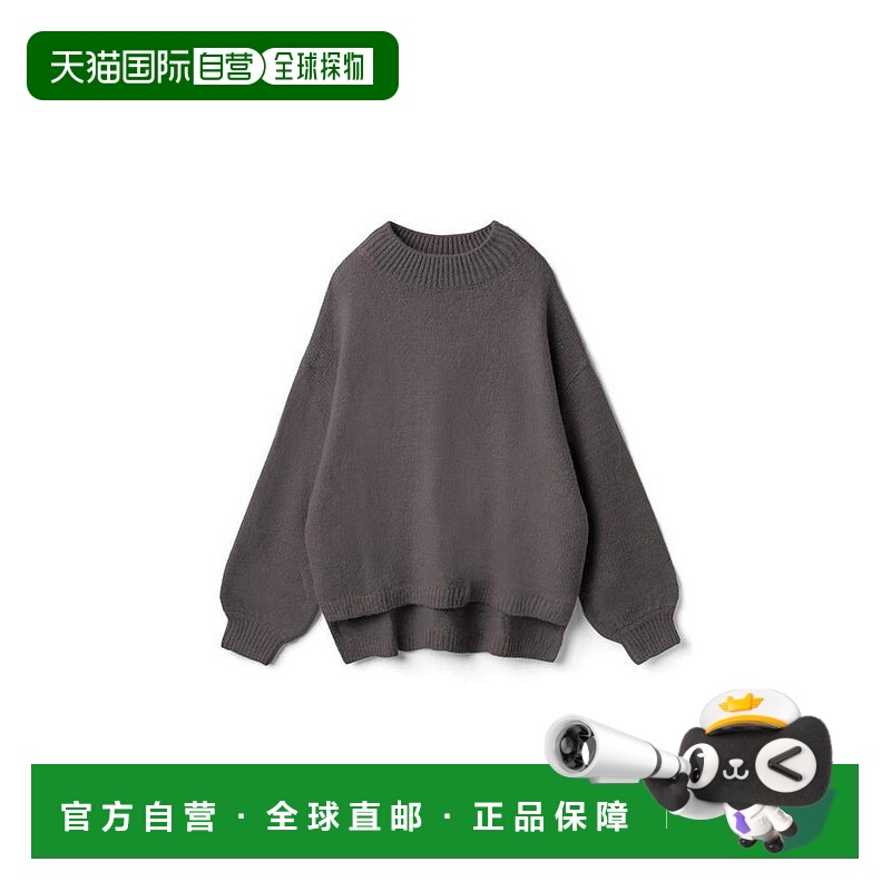 日本直邮日潮 GRL高领侧开衩针织上衣an876泡泡袖针织衫