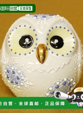 日本直邮九谷烧2号 猫头鹰 白 蓝色摆饰 护身符 猫头鹰 / 60 70 7