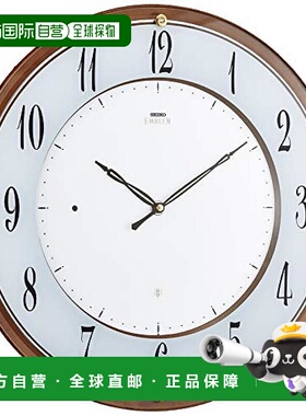 【日本直邮】SEIKO精工 EMBLEM电子挂钟 351x30mm 棕色 HS548B