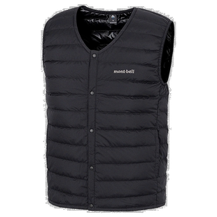 日潮跑腿Montbell男士高级羽绒 V 领马甲 800蓬背心