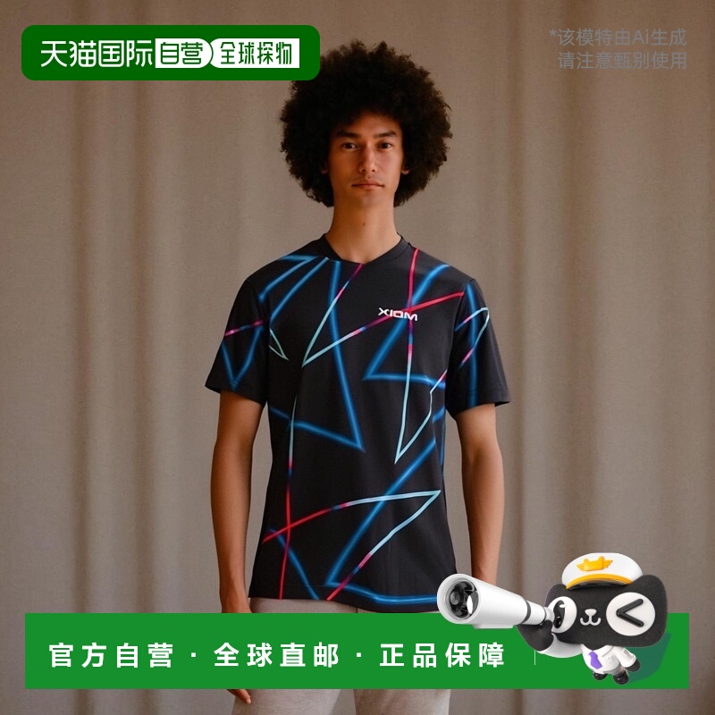日本直邮Xion男式女式七号衫乒乓球服上衣短袖吸汗速干黑海军蓝XI