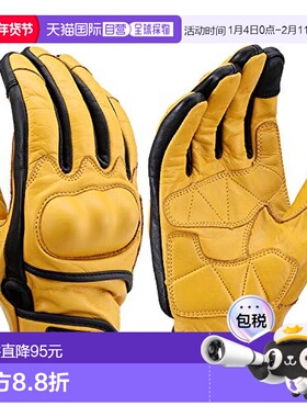 【日本直邮】Daytona摩托车用手套M尺寸牛皮硬保护可触摸屏黄色