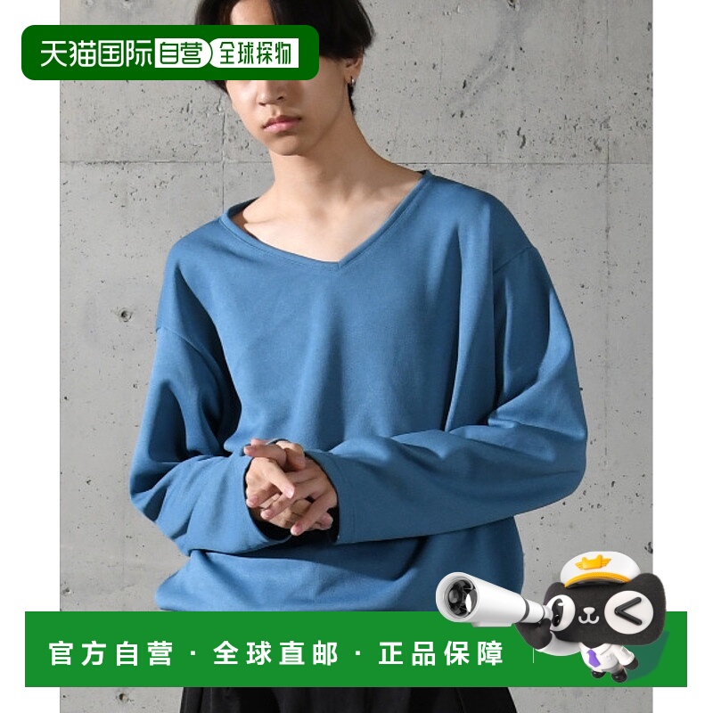 1h可退 日本直邮neos 男女同款 宽松版型 V领长袖T恤 下摆抽绳设