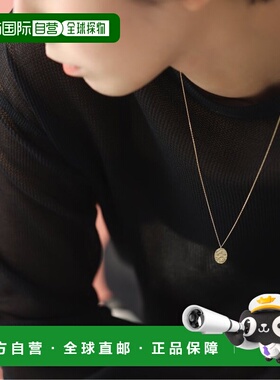 1h可退 日本直邮Lilas 女装 K10黄金椭圆纹理吊坠项链 50cm 25110