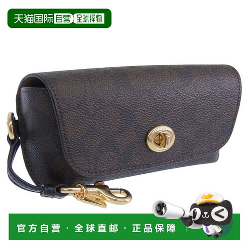 日本直邮Coach 配件 男士 女士 太阳镜盒 Outlet 涂层帆布 黑色 C