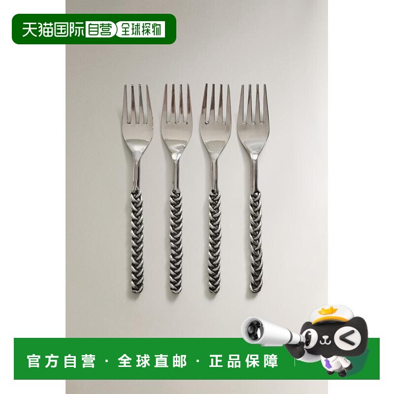 日本直邮Zara刀片金属手柄 甜点叉（x 4 套装）