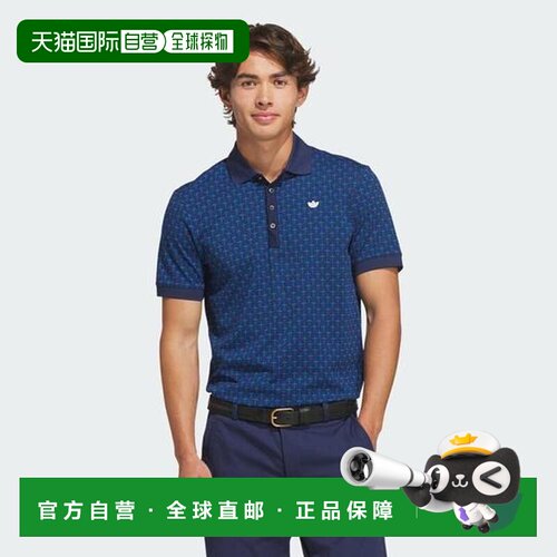 日本直邮adidas Originals All Over Trefoil Polo 衫 阿迪达斯