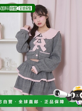 日本直邮Honey Cinnamon 女士 格纹套装外套+半裙 HC261TP0203