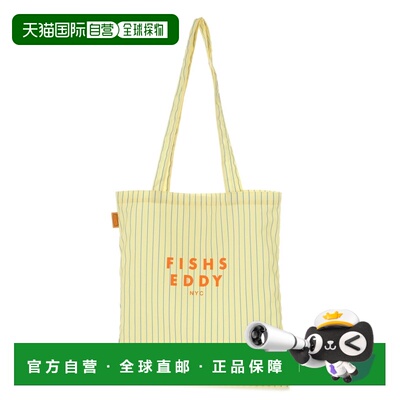 日本直邮Fishs Eddy 男女同款 条纹logo单肩包托特包 656371