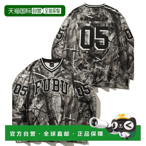 1h可退 日本直邮FUBU男装 Real Tree印花半拉链宽松 Hockey Shirt