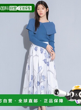 1h可退 日本直邮Noela 女装 花瓣印花 A字裙 双口袋 半松紧腰 562