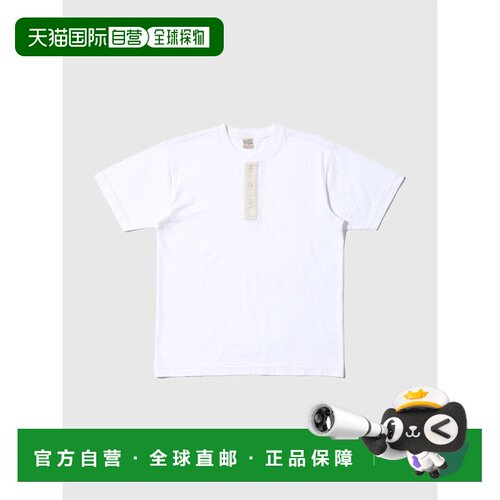 日本直邮BUZZ RICKSON'S T恤男女通用短袖亨利领简约款纯棉素色粗