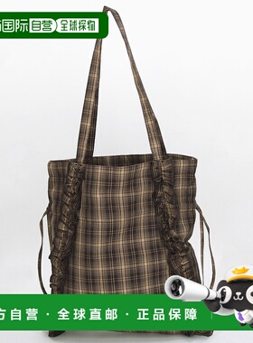 1h可退 日本直邮FREAK'S STORE 女装 2WAY格纹荷叶边托特包 11622
