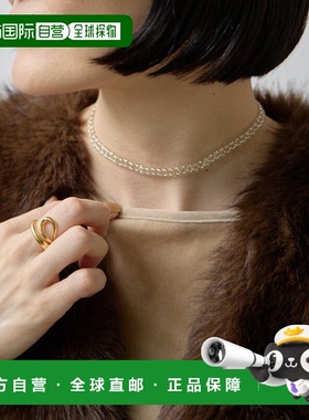 日本直邮ear PAPILLONNER 女士 真铜玻璃珠 清透水滴锁骨链 EAZ10