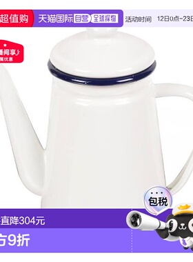 【日本直邮】pearl metal咖啡器具搪瓷手冲咖啡壶1.1L白色做工精