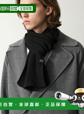 日本直邮Calvin Klein 男士棉质针织围巾 CKMC523194带皮革 Logo