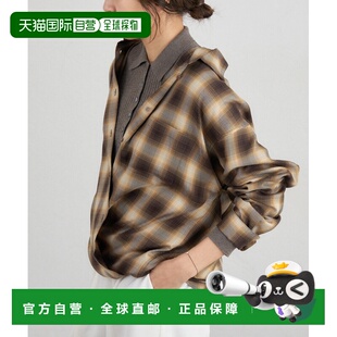 1h可退 日本直邮IENA 女装 飘逸再生纤维 格子系结衬衫 2WAY设计