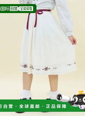 1h可退 日本直邮axes femme POETIQUE 女士刺绣花束蓬松半身裙 CI