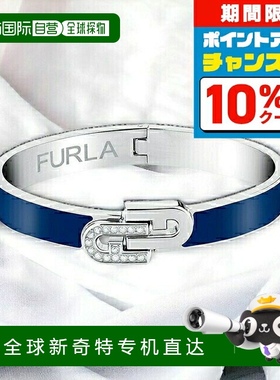 日本直邮FURLA ARCH BANGLE L尺寸不锈钢FJ0120BTL蓝色银配饰