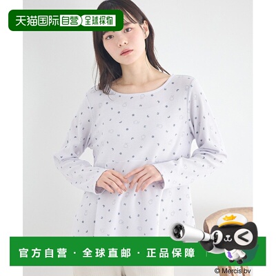 1h可退 日本直邮earth music&ecology 女装 舒适小兔艺术长袖T恤